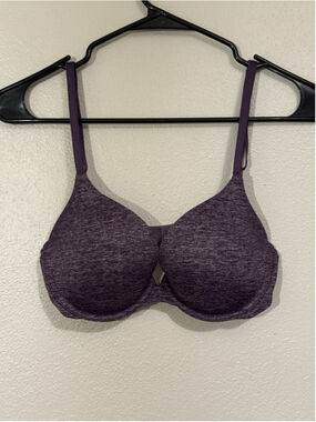 Victoria Secret Padded Perfect Coverage Bra 34C Heathered Purple Underwire
